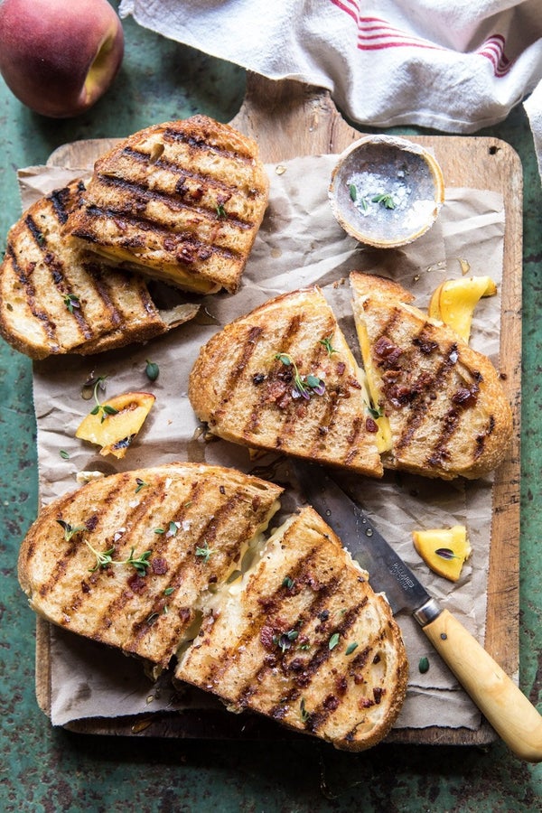 <strong>Get the&nbsp;<a href="https://www.halfbakedharvest.com/honey-peach-and-brie-panini-with-bacon-butter/" target="_blank