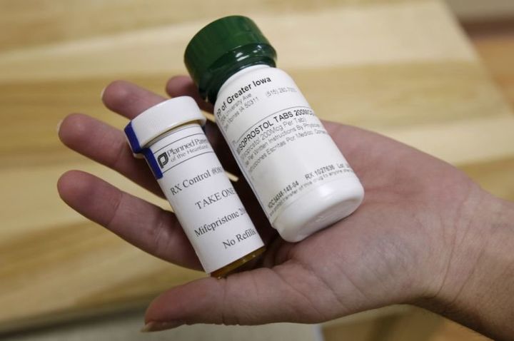 The two medications that together make up the “abortion pill,” mifepristone and misoprostol. 
