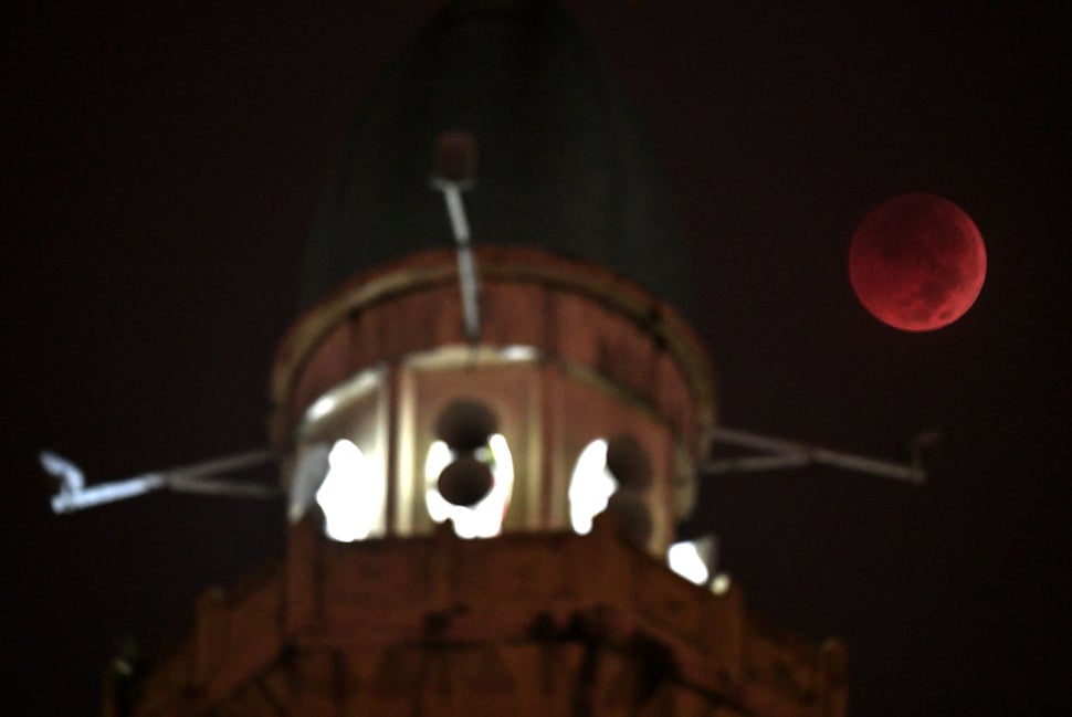 Beside the dome of the Wilayah mosque in Kuala Lumpur, Malaysia.