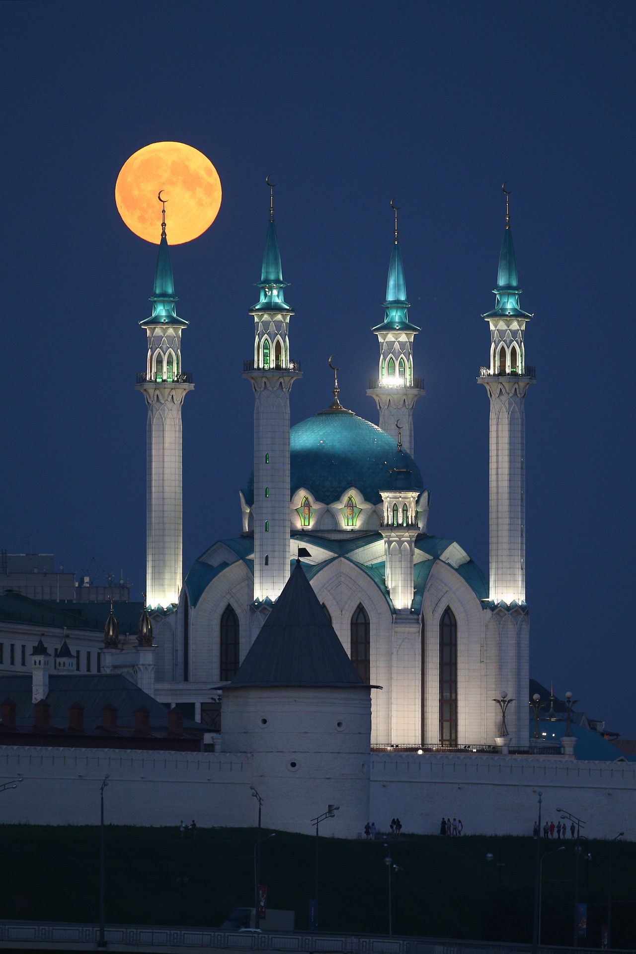 Over the Qolsharif Mosque in Kazan, Russia.