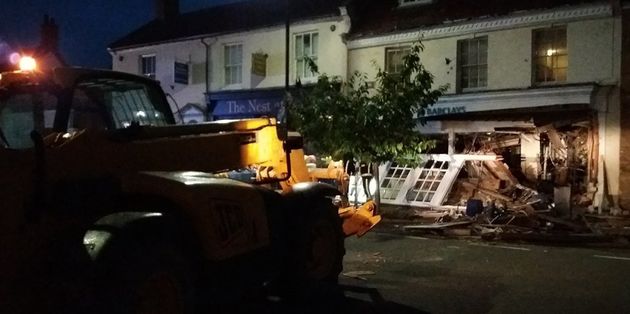 The JCB was left abandoned at the scene.