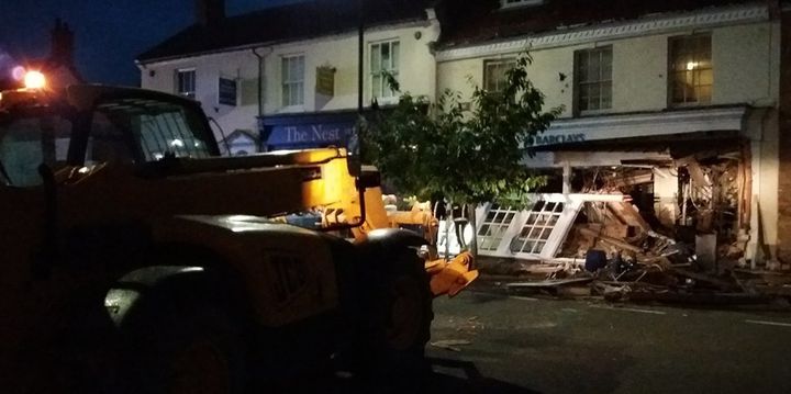 The JCB was left abandoned at the scene.