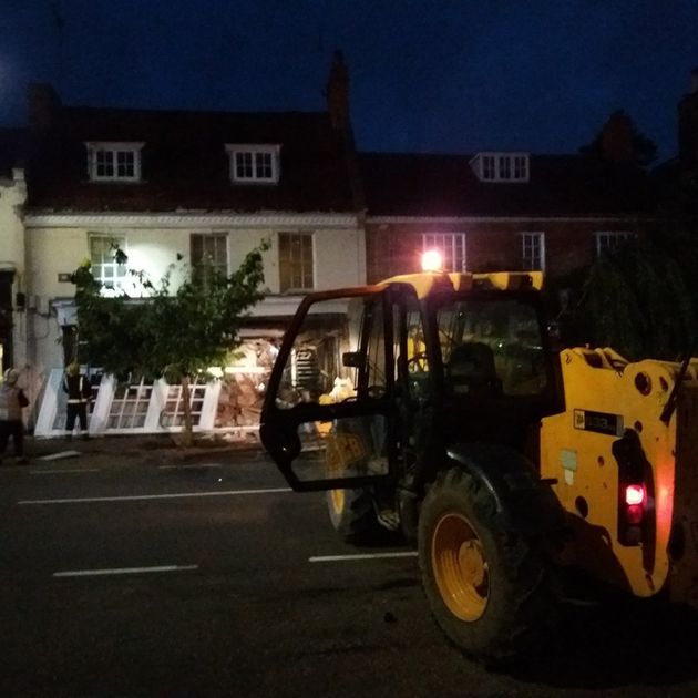 The entire shop front appeared to have collapsed after the incident.