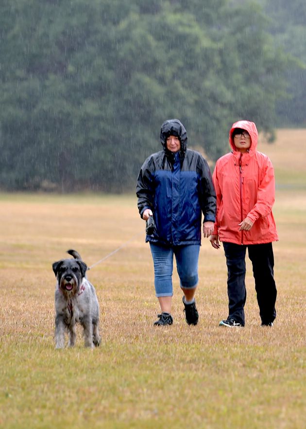 Heavy rain and gusts of up to 50mph saw the weekend washout continue following weeks of hot, dry weather. 