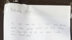 Kid Leaves Adorable Note And Gift For Delivery Driver To Ensure He Gets His Package