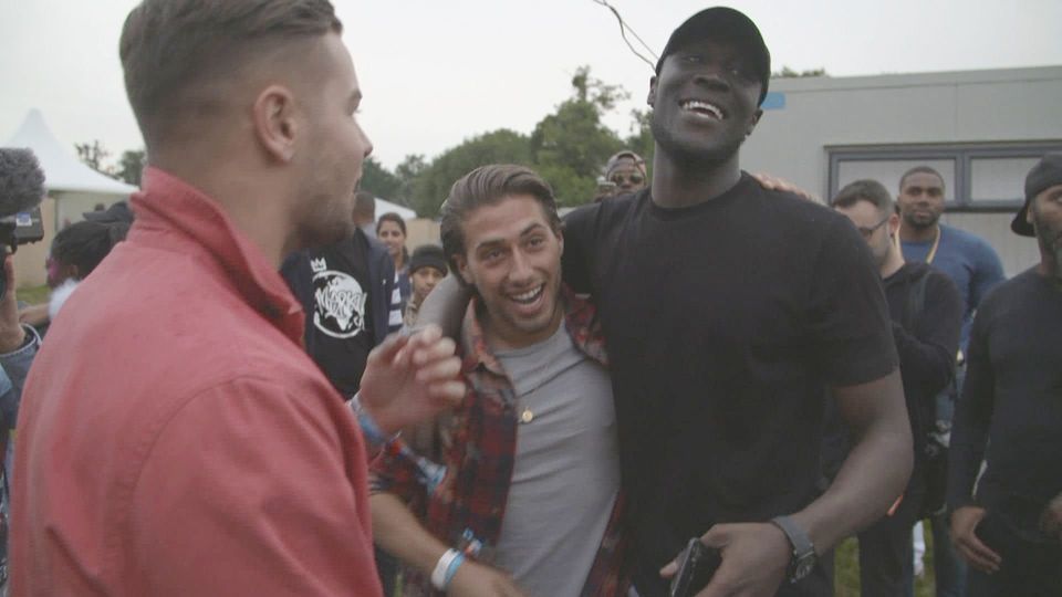 Chris and Kem with Stormzy at V Festival 