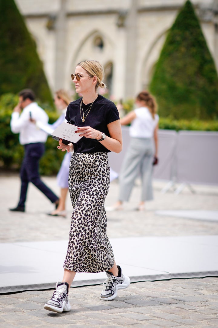 Leopard print midi outlet skirt trend