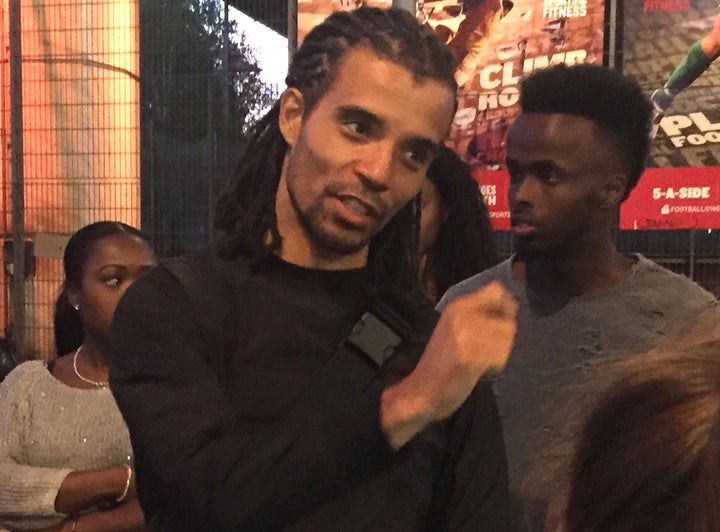 <strong>Rapper Akala near Grenfell Tower in the immediate aftermath of the fire </strong>