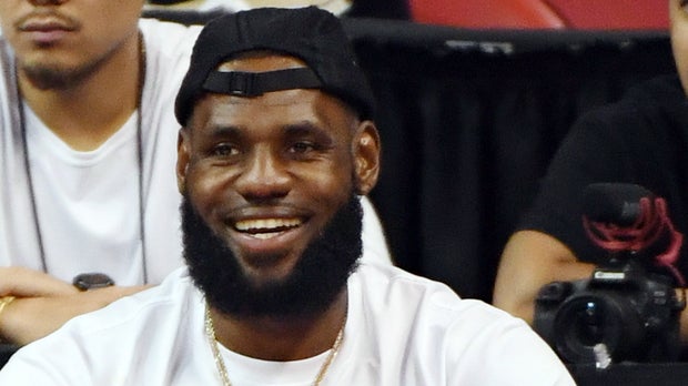 LAS VEGAS, NV - JULY 15:  LeBron James of the Los Angeles Lakers attends a quarterfinal game of the 2018 NBA Summer League between the Lakers and the Detroit Pistons at the Thomas & Mack Center on July 15, 2018 in Las Vegas, Nevada. NOTE TO USER: User expressly acknowledges and agrees that, by downloading and or using this photograph, User is consenting to the terms and conditions of the Getty Images License Agreement.  (Photo by Ethan Miller/Getty Images)