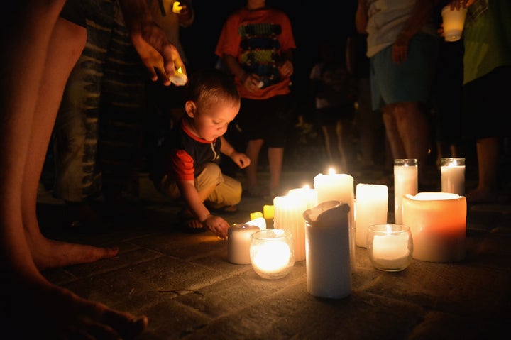 An evening candlelight prayer vigil in Branson, Missouri, after 17 people died aboard a duck boat on July 19.