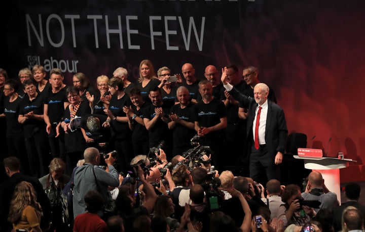 Jeremy Corbyn at the annual conference in Brighton