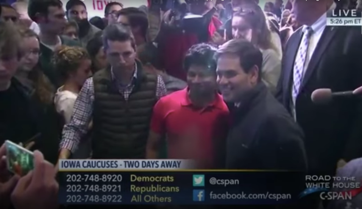 C-Span footage captured Shri Thanedar posing for a photo with Sen. Marco Rubio (R-Fla.) ahead of the 2016 Republican presidential caucuses in Iowa.