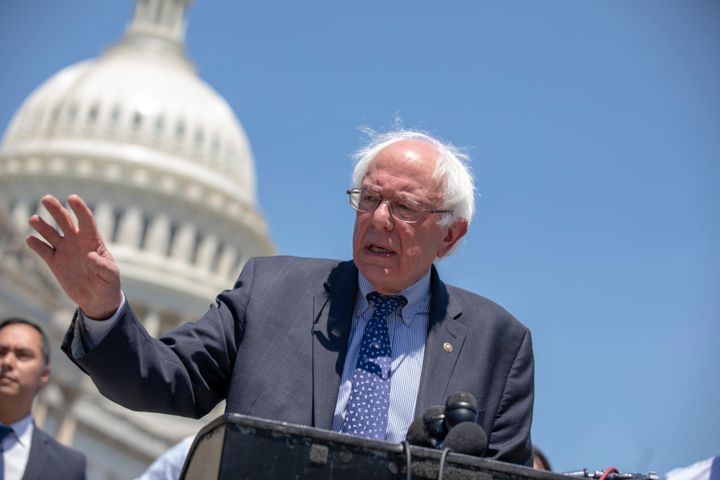 Sen. Bernie Sanders (I-Vt.) speaks during a news conference at the U.S. Capitol on July 10. Sanders plans to hold two rallies for Michigan gubernatorial candidate Abdul El-Sayed on Sunday. 