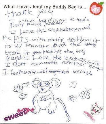 Another postcard from a child who loved the books. 