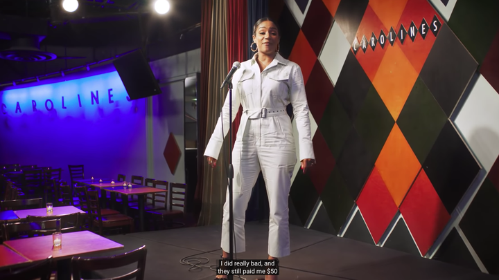 Haddish on stage at Carolines on Broadway.