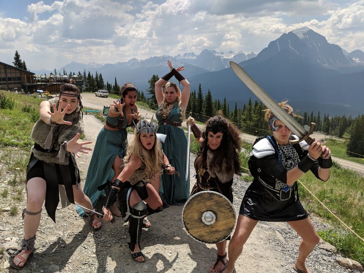 "People's reactions were incredible, too," the bride said. "We were photographed a lot by strangers and complimented over and over. One group of hikers playfully attacked us with their hiking poles!"