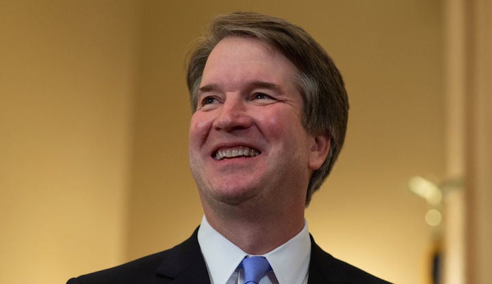 <p>Judge Brett Kavanaugh, President Trump's nominee to replace Anthony Kennedy on the Supreme Court, visits the Russell Senate Office Building in July, 2018. </p>