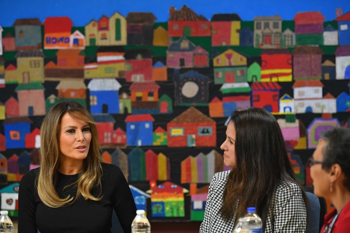 First lady Melania Trump visits a Southwest Key immigrant children&rsquo;s shelter in Phoenix on June 28. There have been a n