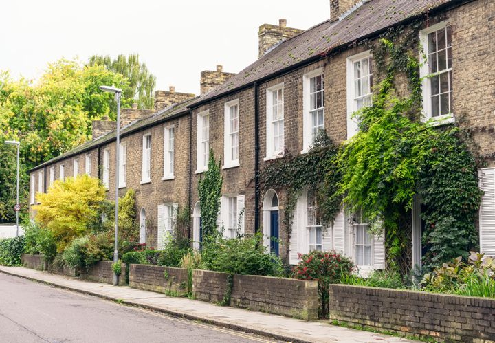 A street of row houses in Cambridge, one of the cities in England where rent prices have risen the most compared to wages.