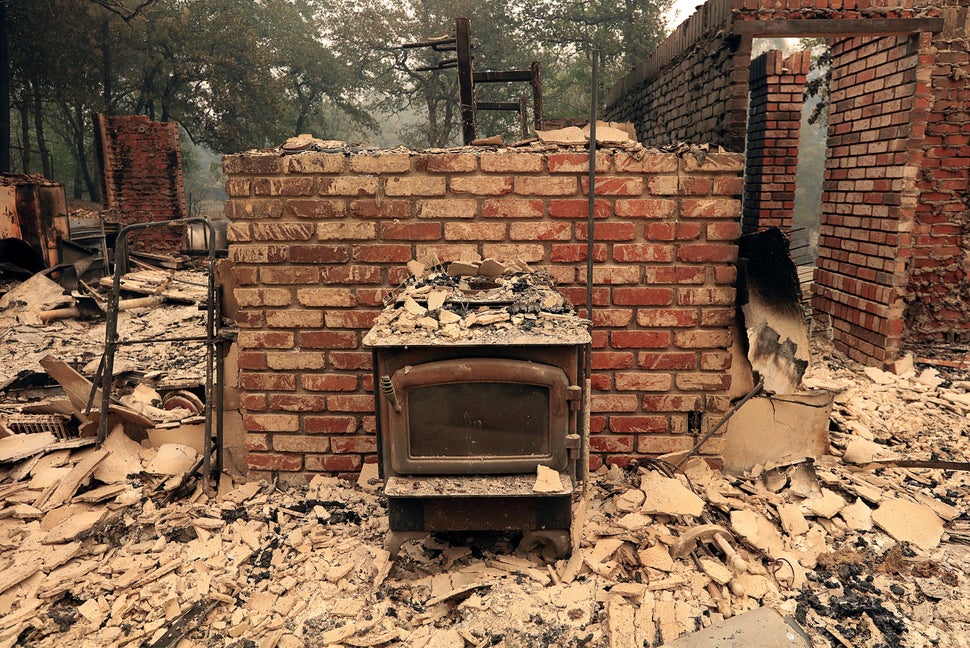 The debris of a burned home.
