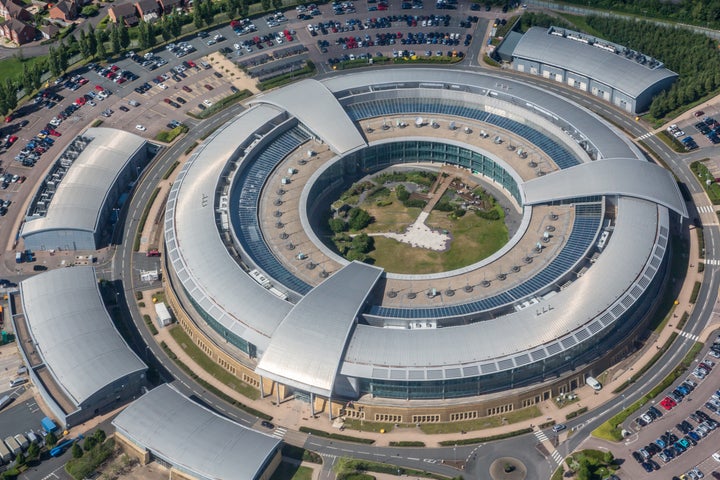 <strong>Aerial photograph of the Government Communications Headquarters, also known as GCHQ, Cheltenham, Gloucestershire.</strong>
