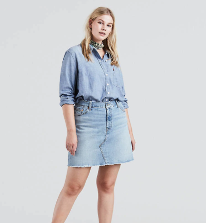 Denim skirts clearance for curvy figures