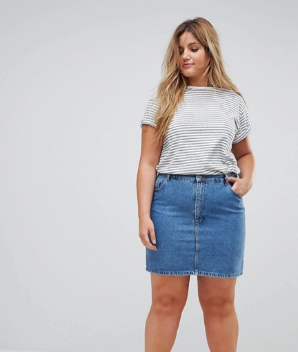 Plus size long denim skirts outlet young