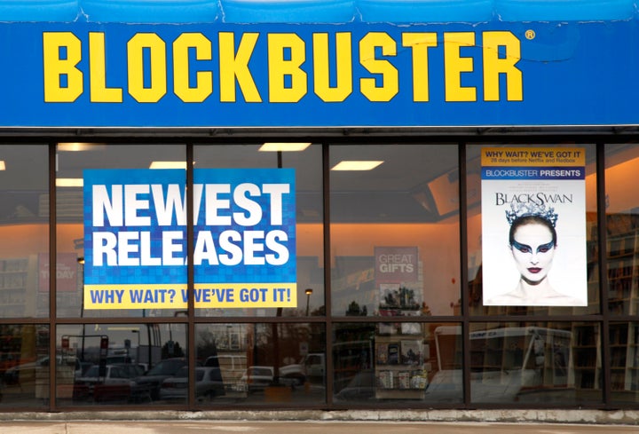 A Blockbuster movie rental store in the Denver suburb of Broomfield, Colorado, on April 6, 2011.