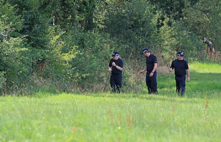 Police searching near Tickhill Lane in Caverswall, near Stoke, for missing midwife Samantha Eastwood.