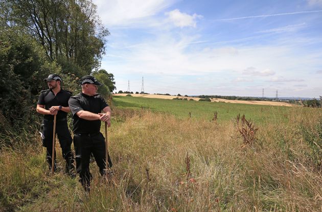 Police searching near Tickhill Lane in Caverswall near Stoke.