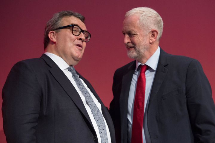 Deputy Labour leader Tom Watson with Labour leader Jeremy Corbyn at the Labour Party conference last year.