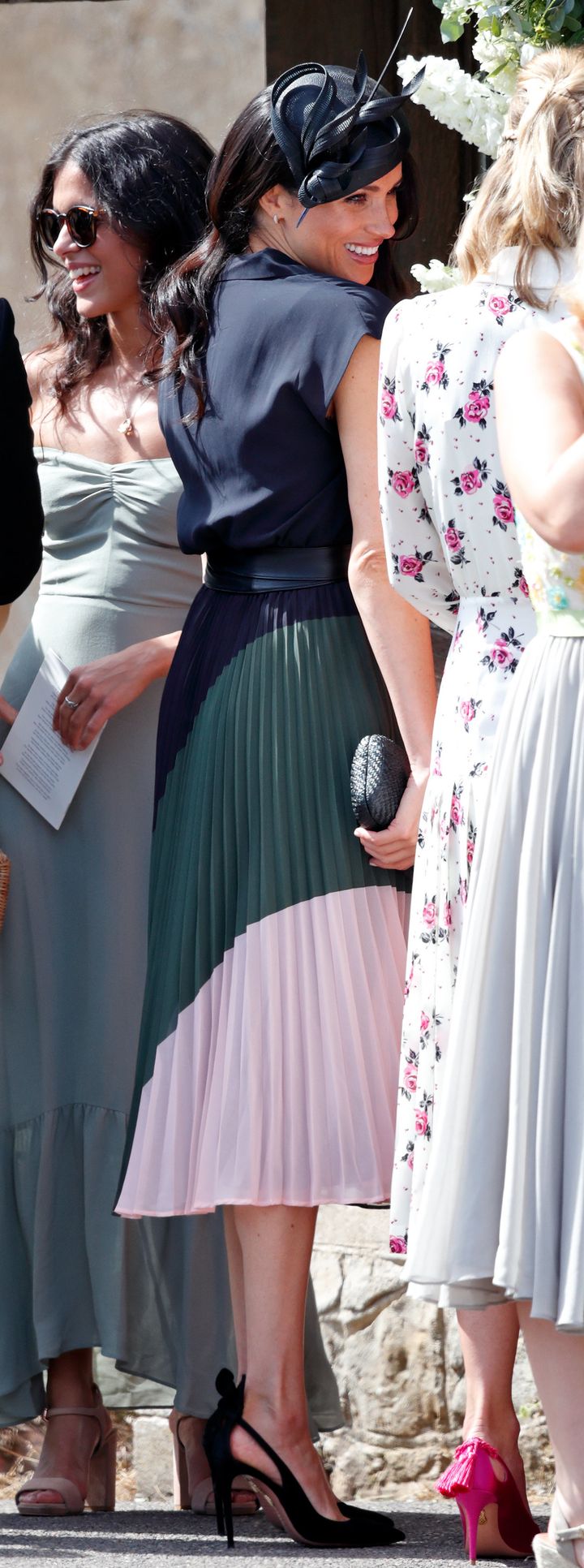 A better look at the duchess' Club Monaco dress. 