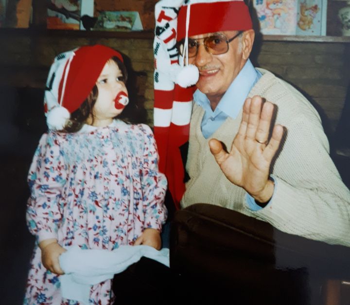 Rachel Avery as a child with her grandfather.