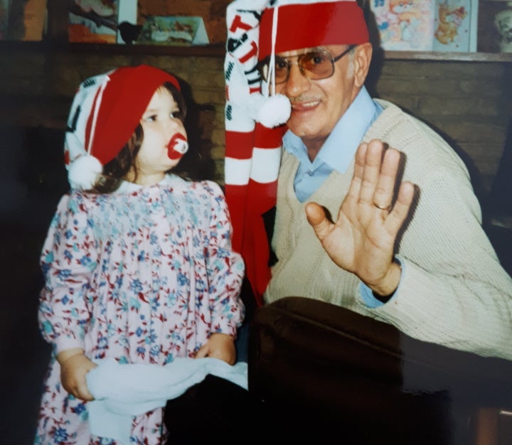 Rachel Avery as a child with her grandfather.