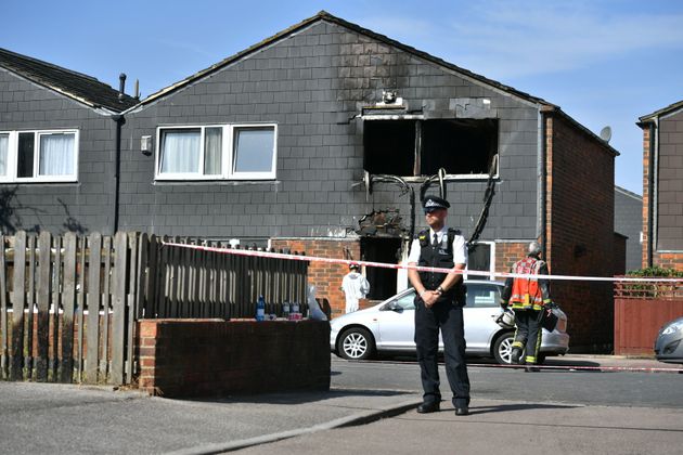 The blaze began at a property in Adolphus Street, Deptford