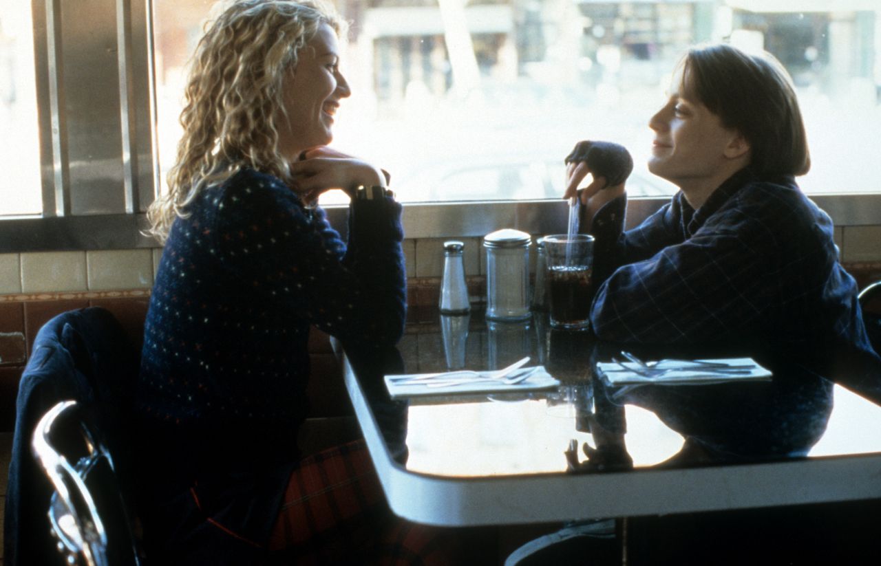 Claire Danes and Kieran Culkin talk at a coffee shop for a scene from "Igby Goes Down." Culkin entered an existential crisis after the film and took a breaking from acting. 