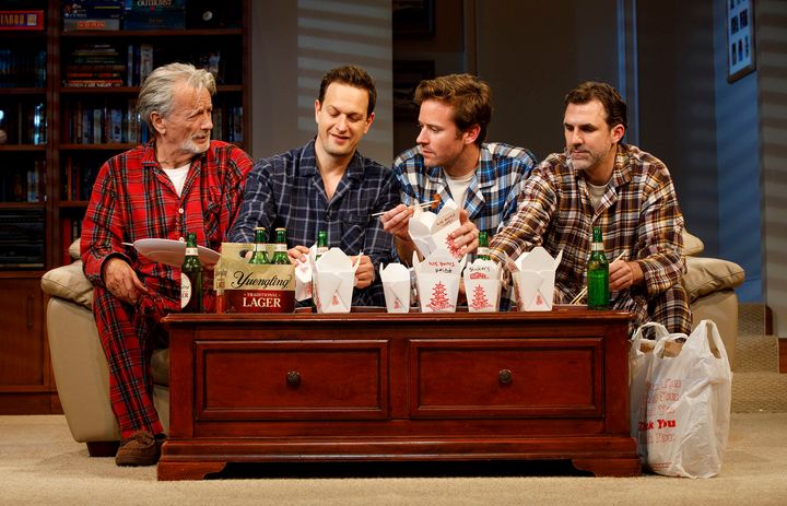 Stephen Payne, Josh Charles, Armie Hammer and Paul Schneider star in "Straight White Men," now on Broadway. 