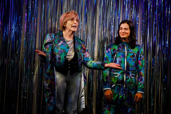 Kate Bornstein (left) and Ty Defoe star in Broadway's "Straight White Men," now playing at the Helen Hayes Theatre in New York. 