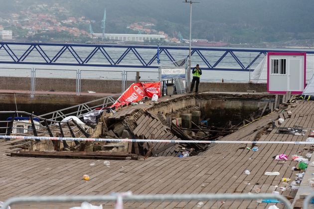 The wooden platform in Vigo suddenly collapsed as crowds watched a rap artist perform on Sunday night 