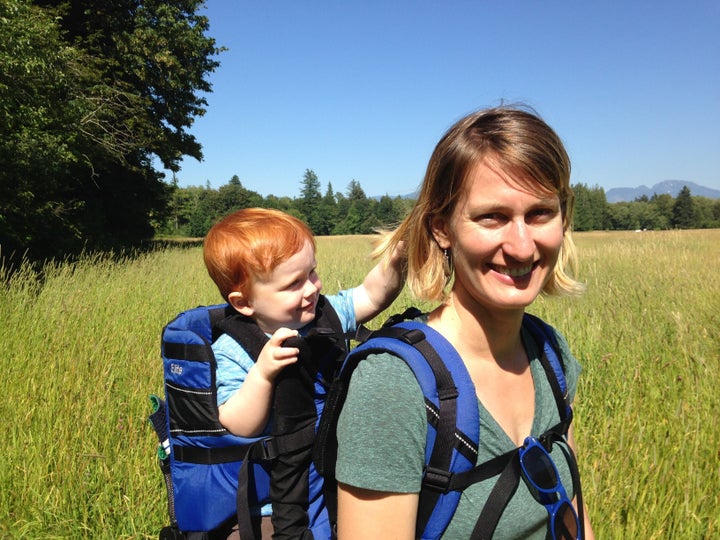 Liegel and her son Finn on one of their many outdoor adventures, in Rasar State Park, Washington.