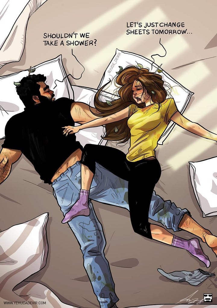 23 Comics That Capture The Highs And Lows Of Sharing A Bed With Your Partner Huffpost Life 