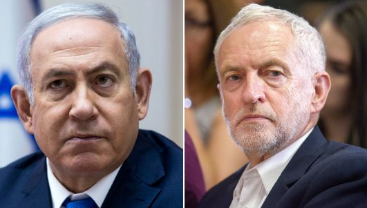 Benjamin Netanyahu and Jeremy Corbyn.