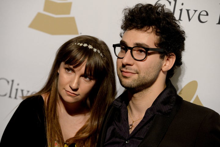 Lena Dunham and Jack Antonoff attend the pre-Grammy Gala in Beverly Hills on Feb. 11, 2017. 