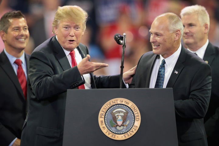 Pete Stauber, the GOP nominee in Minnesota's 8th District, is one of the many Republicans who would love to campaign with Donald Trump in the fall. 