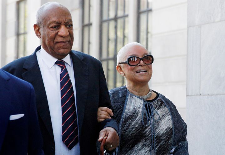 Bill Cosby, left, was convicted in April of drugging and raping a woman at his Pennsylvania home in 2004. His wife Camille, right, remained by Cosby's side during his 2017 trial. 