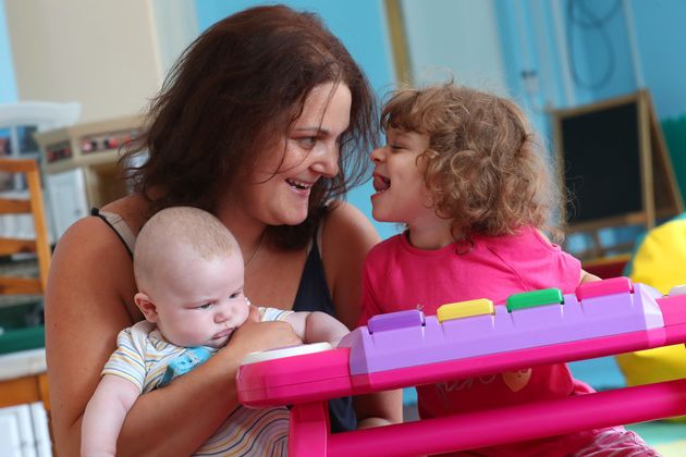 Carley Joseph and her two children. 