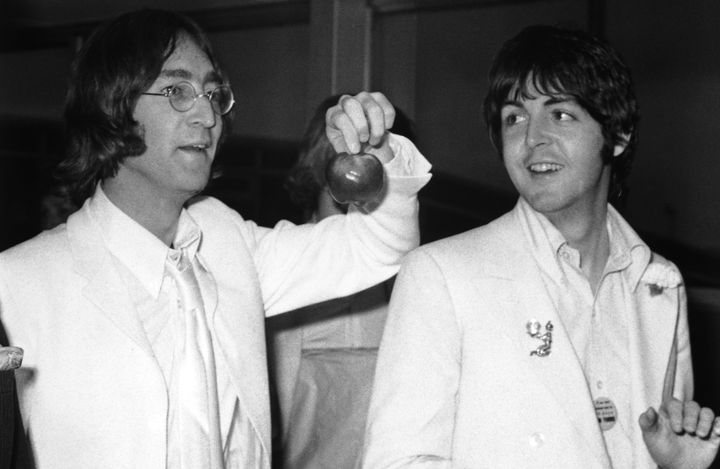 John Lennon and Paul McCartney of the Beatles in 1968.