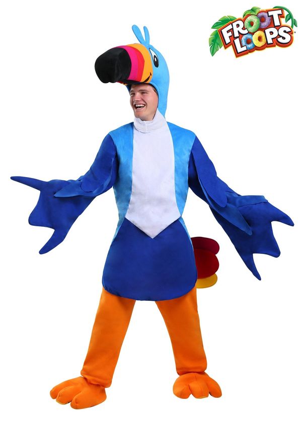 A person who dresses up as <a href="https://www.halloweencostumes.com/adult-toucan-sam-costume.html" target="_blank">Toucan S