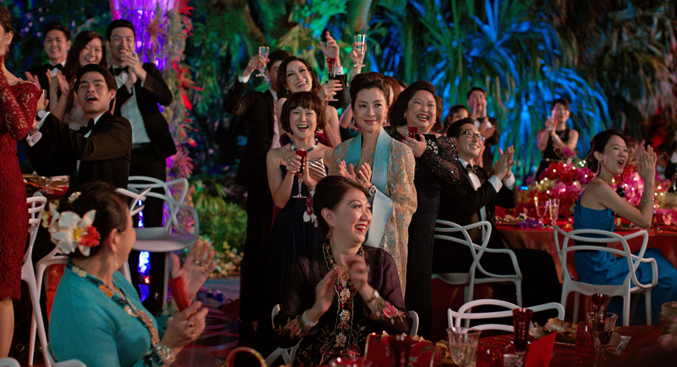 Michelle Yeoh (center) in “Crazy Rich Asians.”