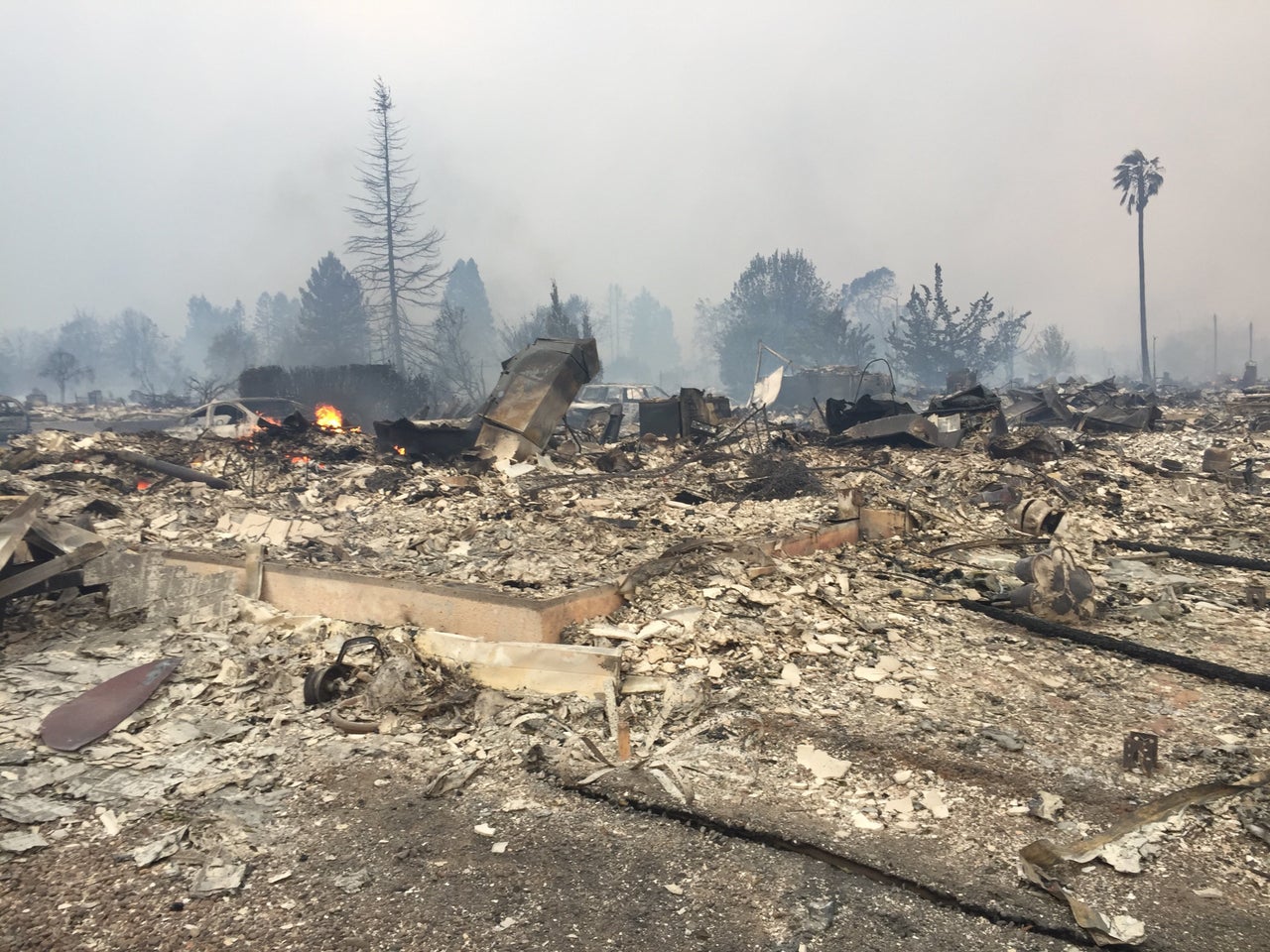 What used to be the Rahmns' home in Coffey Park, a neighborhood in Santa Rosa, California, in October 2017.